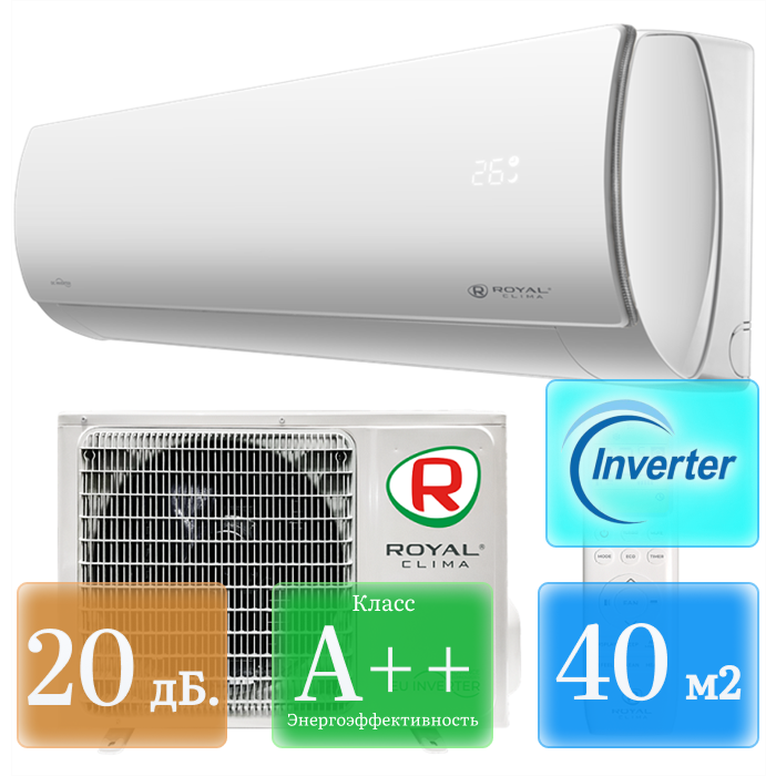 Кондиционер настенный сплит-система ROYAL Clima RCI-PF40HN серия PERFETTO DC EU INVERTER 2162 - фото 16142