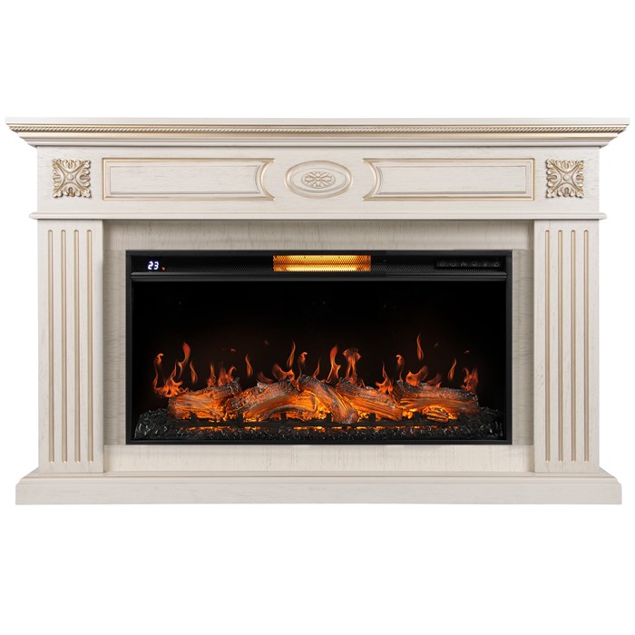 Каминокомплект: Очаг Royal Thermo Aurora RTFP/P-AR40LS, портал Siena 42/40/36, сл. кость с зол. пати 3721