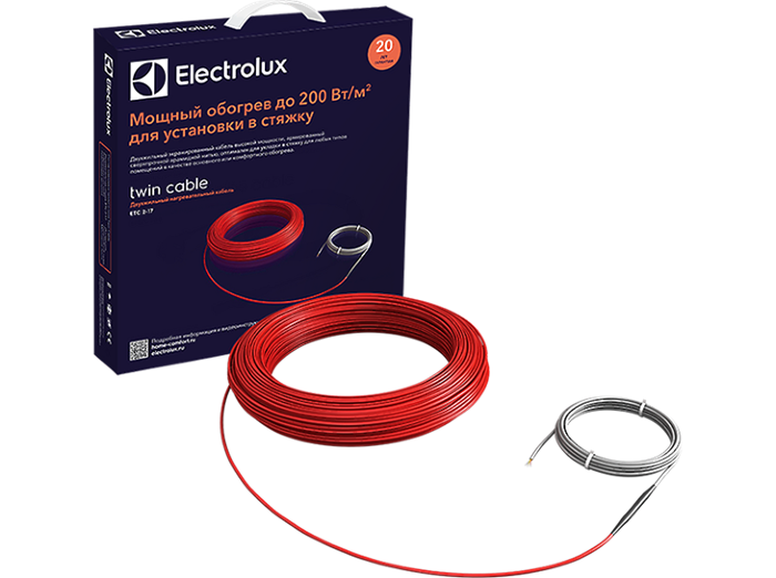 Комплект теплого пола (кабель) Electrolux ETC 2-17-100 Серия TWIN CABLE - фото 9490