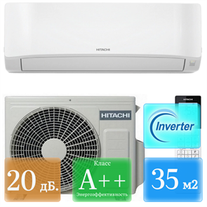 Кондиционер настенный сплит-система HITACHI RAK-DJ35PHAE/RAC-DJ35PHAE серия SHIRATAMA Inverter