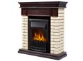 Портал Firelight Bricks Classic камень бежевый, шпон темный дуб - фото 11975
